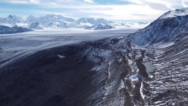 Aerial View Viedma Glacier Glaciar Viedma Viedma Lake Full Icebergs — Video Stock