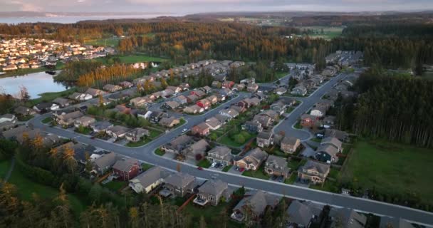 Vue Aérienne Basculant Vers Bas Dessus Quartier Américain Classe Supérieure — Video