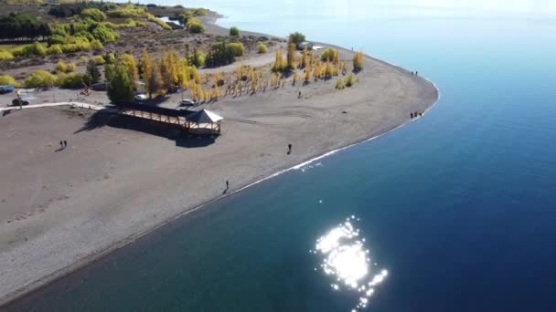 Αεροφωτογραφία Της Λίμνης Μπουένος Άιρες Σύνορα Αργεντινής Και Χιλής Στην — Αρχείο Βίντεο