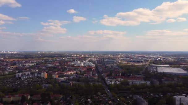 Fleecy Clouds Blue Sky All View Smooth Aerial View Flight — Wideo stockowe