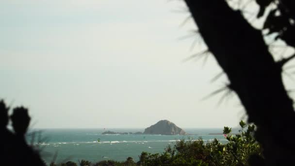 Static View Afar Vegetation Wonderful Hoa Kite Surfer Lagoon Vietnam — Video Stock