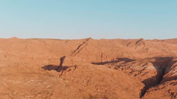 Panning Aerial Vast Desert Landscape Utah Snow Canyon State Park — Stockvideo