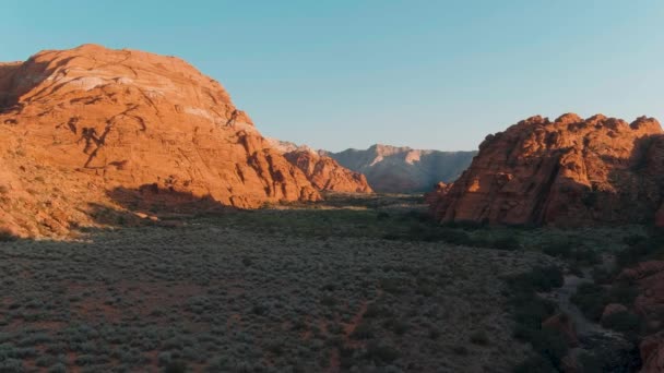 Drone View Snow Canyon State Park Sunset — Vídeo de stock