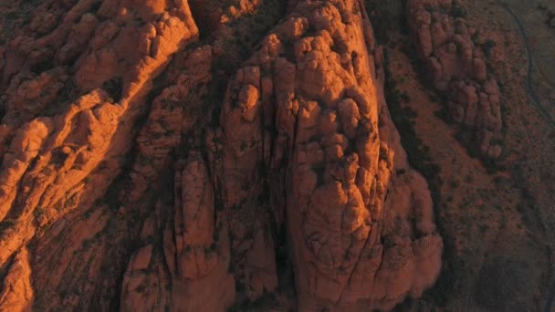 Flygfoto Sänka Över Utah Snow Canyon State Park Soluppgången — Stockvideo