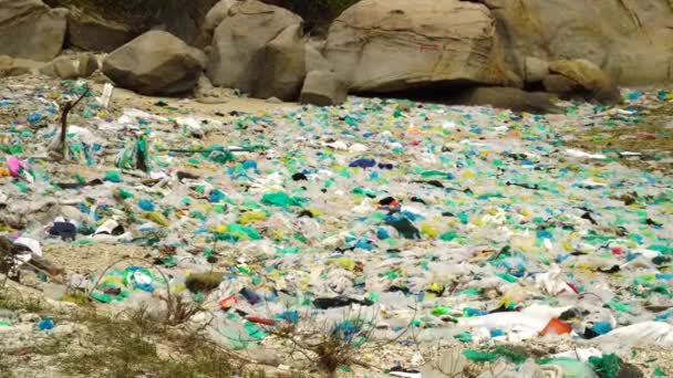 Pathetic Condition Beach Due Trash Causing Environmental Degradation — Vídeos de Stock