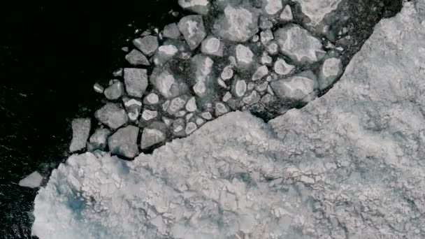 Cracked Ice Floating Lake Superior Duluth Minnesota Aerial — 图库视频影像