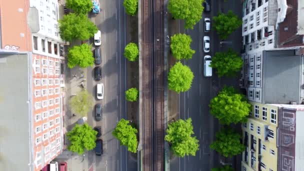 Berlin Eberswalder Strae Panoramiczna Wieża Telewizyjna Dach Lot Ptaka Tłusty — Wideo stockowe