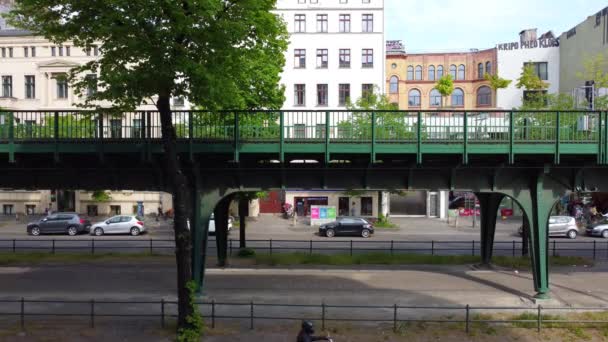 Berlin Eberswalder Strae Panoramatická Televizní Věž Střecha Ptačí Let Olejovitě — Stock video