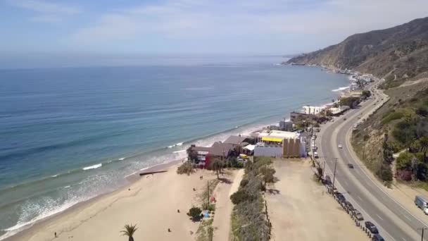 Slow Motion Coastline Pacific Coast Hwy Highway Amazing Aerial View — Stock Video