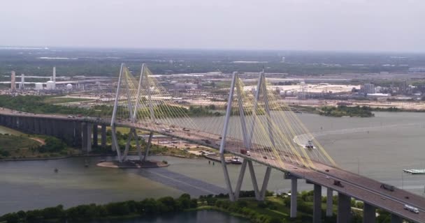 Καθιέρωση Στιγμιότυπου Της Γέφυρας Fred Hartman Στο Baytown Του Τέξας — Αρχείο Βίντεο