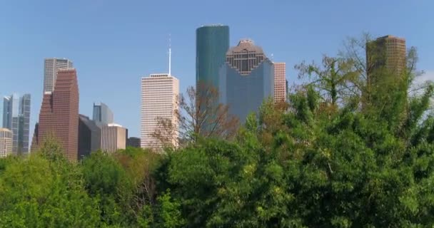 Снимок Крана Центре Хьюстона — стоковое видео