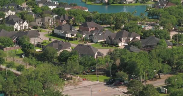 Aerial Affluent Homes Houston — Vídeo de stock