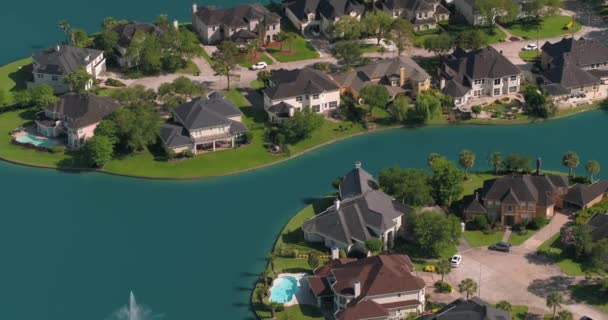 Aerial Affluent Homes Houston — Αρχείο Βίντεο