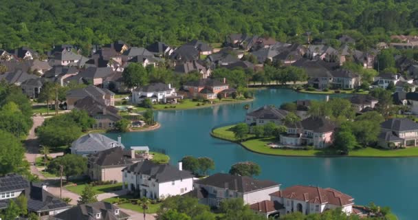 Aerial Affluent Homes Houston — Vídeos de Stock