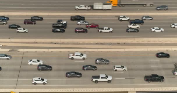 Aerial View Cars 610 South Freeway Houston — ストック動画