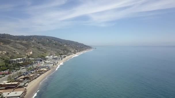 Overview Luxury Beach Houses Villas Malibu Beach Great Aerial View — Vídeo de Stock