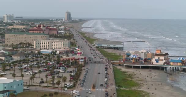 Aerial View Galveston Island Texas — Stockvideo