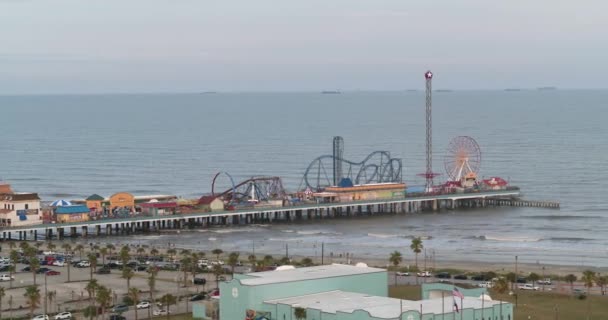 Aerial View Galveston Island Texas — стоковое видео