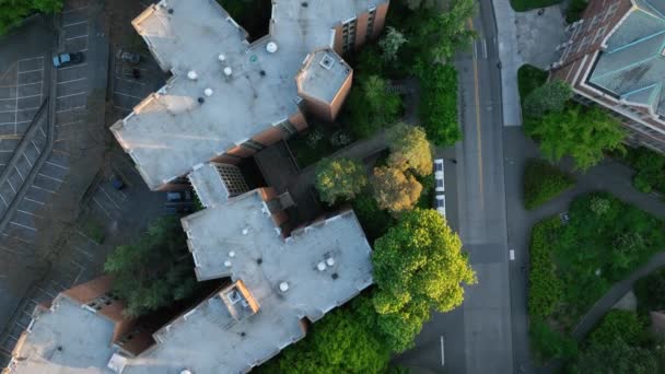 Luftaufnahme Eines Leeren Campus Der Universität Von Washington — Stockvideo