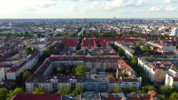 Typical More Families Apartment Blocks Berlin Daring Aerial View Flight — 图库视频影像