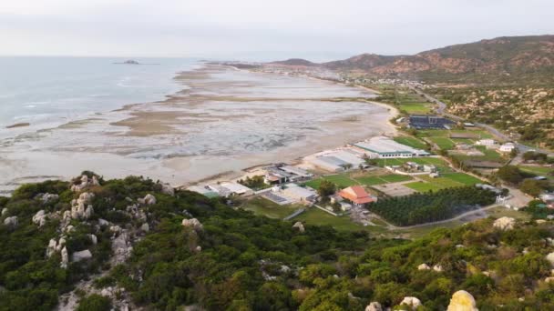 Hoa Lagoon Low Tide Aerial View Vietnam — Αρχείο Βίντεο