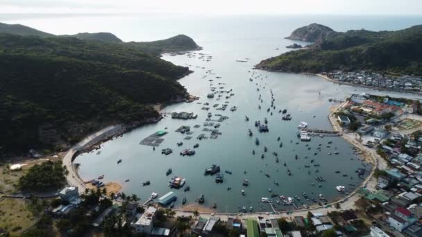 Aerial Flying Forward Vinh Bay Vietnam — Vídeos de Stock