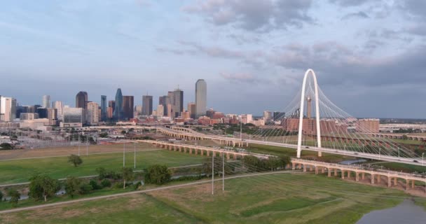 Establishing Aerial Shot Downtown Dallas — Video Stock