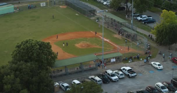 Drone View Little League Baseball Game Night – Stock-video