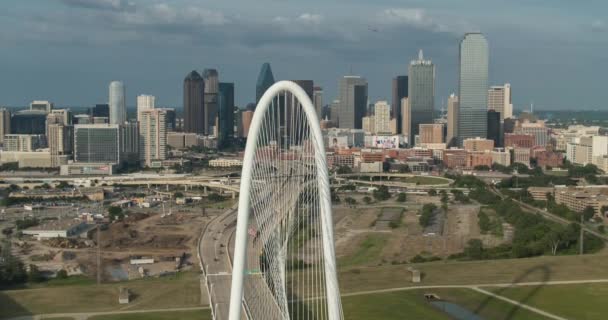Establishing Aerial Shot Downtown Dallas — Video Stock