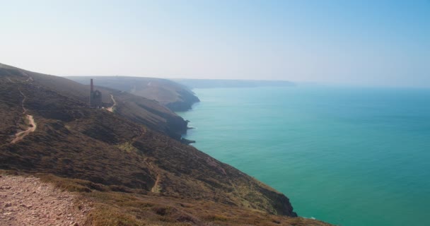 Északi Cornwall Coast Kápolna Porth Tengeri Kilátással Atlanti Óceán Közelében — Stock videók