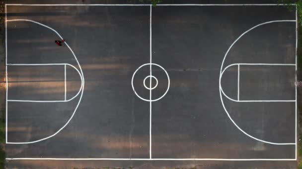 Long Island New York Taki Bir Parktaki Basketbol Sahasının Tam — Stok video
