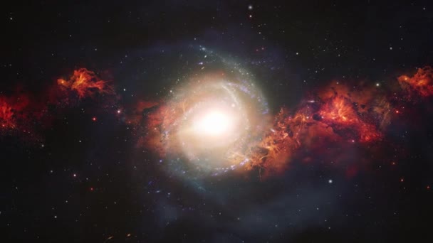 Galaxies Spirales Déplacent Dans Grand Espace — Video