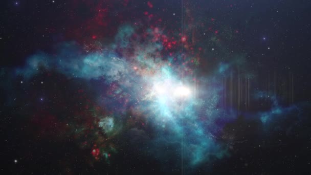Nevel Het Diepe Universum Met Fel Licht — Stockvideo