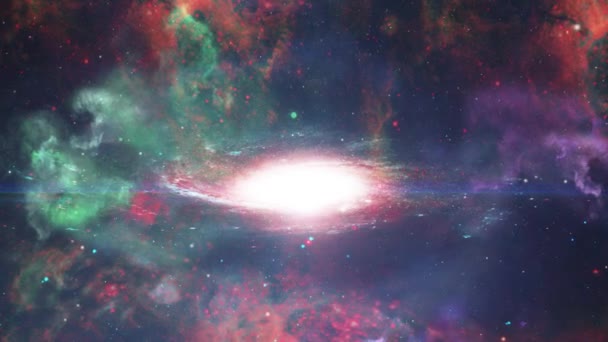 Galaksi Spiral Dengan Nebula Ruang Angkasa — Stok Video