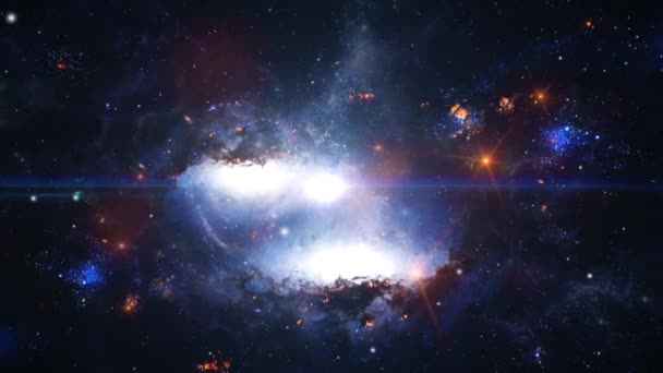 星云和星系在宇宙中漂浮 — 图库视频影像