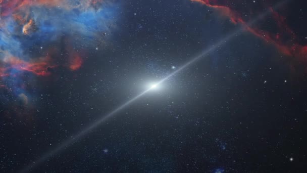 Étoiles Dispersées Nébuleuse Dans Univers Profond — Video