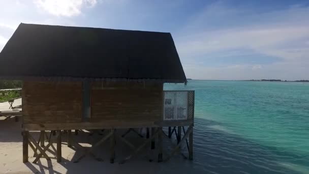 Fantastisk Drönare Skott Nära Vatten Villor Maldiverna Full — Stockvideo