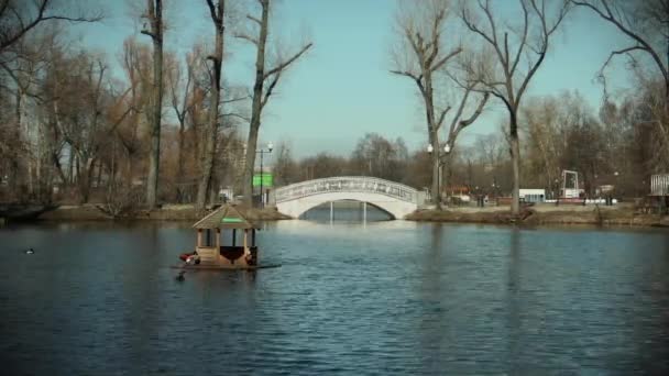 Bird House Gorky Park Moscow Russia Moving Lake Time Lapse — Stok video