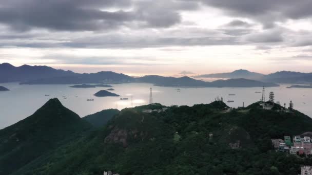 Vista Aérea Sharp Peak Campo Ruta Senderismo Sai Kung Hong — Vídeos de Stock
