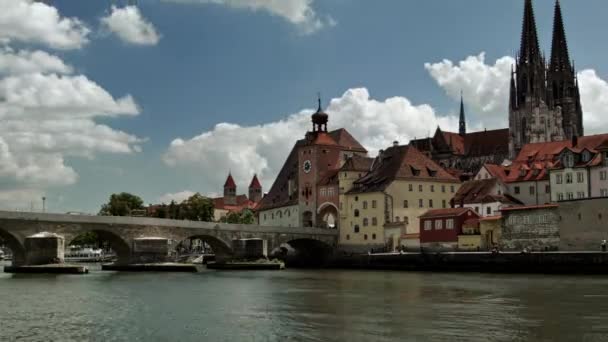 Timelapse Sungai Danube Jerman — Stok Video