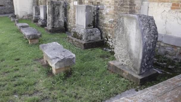 Gravestones Old Christian Church Old Decayed Grunge Gravestone Graveyard Old — 비디오