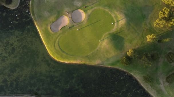 Golfistas Jogando Golf Club Jos Jurado Pôr Sol Buenos Aires — Vídeo de Stock