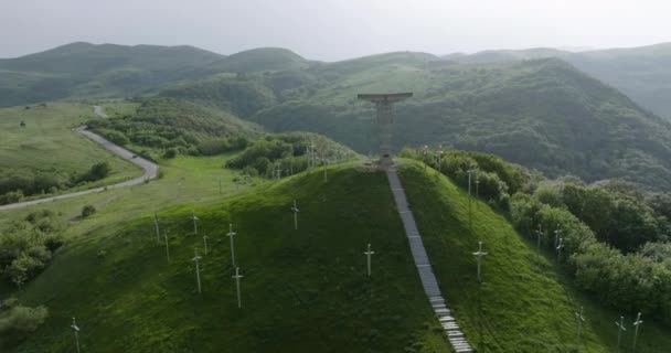 Vista Aérea Del Mágico Paisaje Del Valle Didgori Georgia — Vídeos de Stock