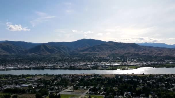 Hyperlapse Του Βουνού Και Του Ποταμού Κολούμπια Θέα Wenatchee Ηπα — Αρχείο Βίντεο