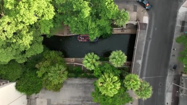 San Pedro Creek Arneson River Flow Downtown San Antonio River — Vídeo de Stock