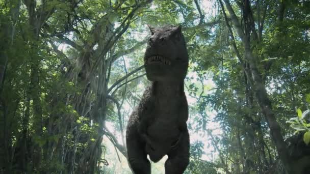 Tyrannosaurus Rex Roars Forest — Video