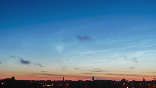 Prachtige Tijd Verstrijken Van Zilverkleurige Noctilucent Polaire Mesosferische Wolken Gloeien — Stockvideo