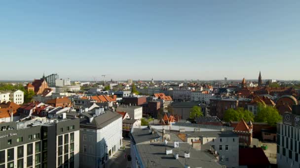 Hangdächer Der Antenne Bydgoszcz Kujawsko Pomorskie — Stockvideo