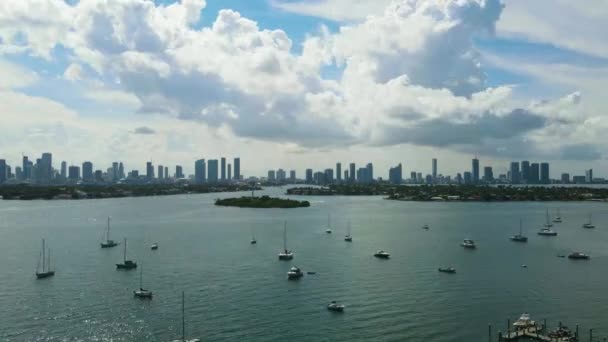 Breathtaking Time Lapse Boats Atlantic Ocean Harbor Miami Florida — ストック動画