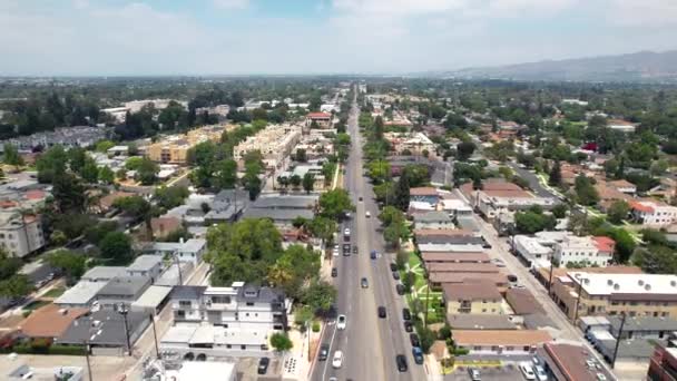 Sobrevolando Hollywood Way Burbank Típico Día Escénico California — Vídeo de stock